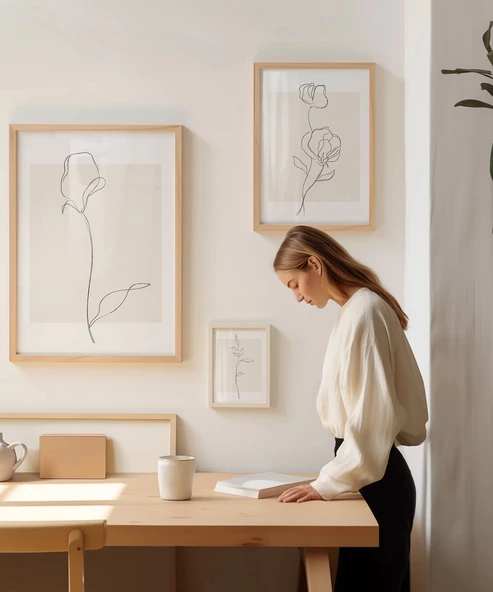 Çerçevesiz Poster Organik Zarafet 3'lü - Resim 3