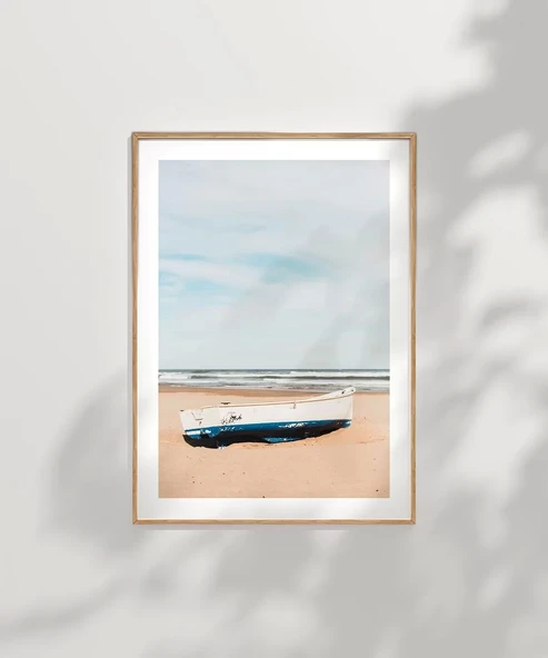 Çerçevesiz Poster Kumsaldaki Kayık - Resim 7