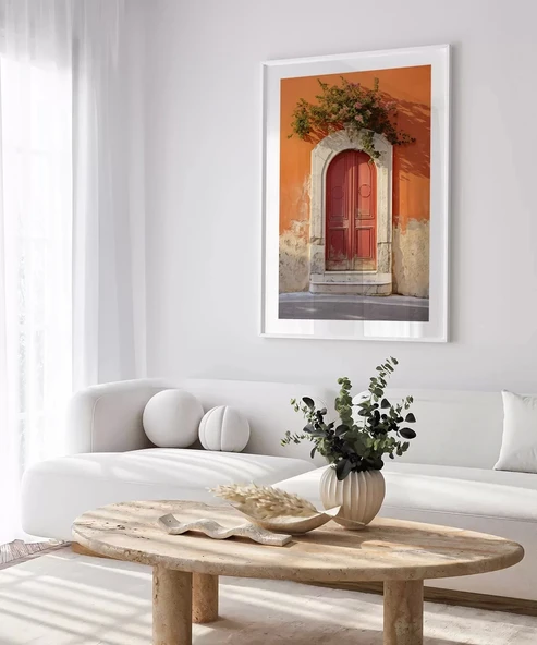 Çerçevesiz Poster Akdeniz Kırmızı Kapı - Resim 4