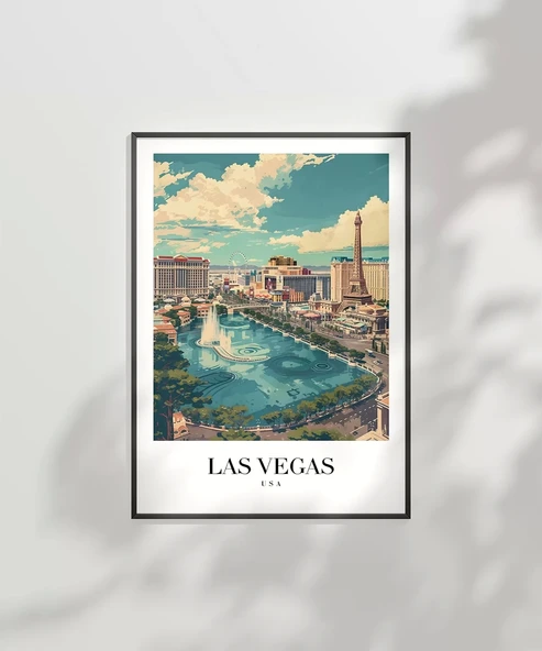 Çerçevesiz Poster Bellagio & Paris View - Resim 6