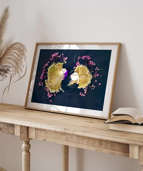 Çerçevesiz Poster Yaprak Yansımaları - Resim 4