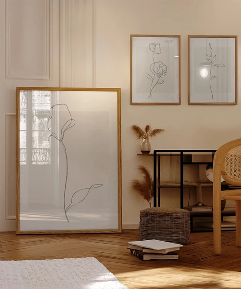 Çerçevesiz Poster Organik Zarafet 3'lü - Resim 4