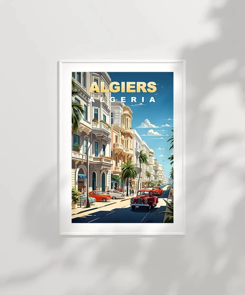 Çerçevesiz Poster Akdeniz Cezayir Sokak Manzarası - Resim 2