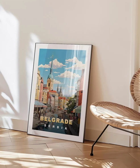 Çerçevesiz Poster Belgrade’ın Renkli Mimari Mirası - 5