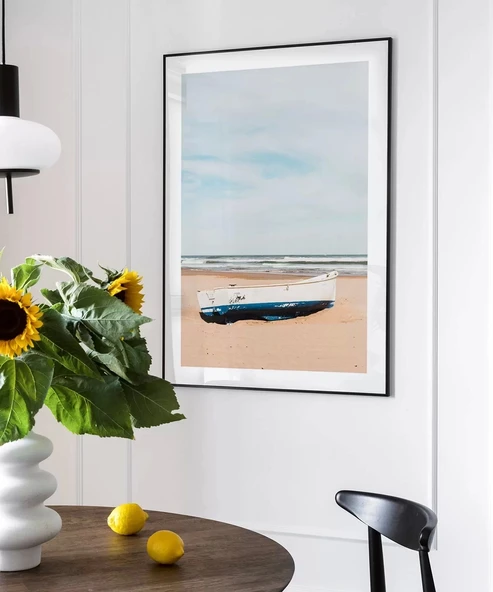 Çerçevesiz Poster Kumsaldaki Kayık - Resim 3