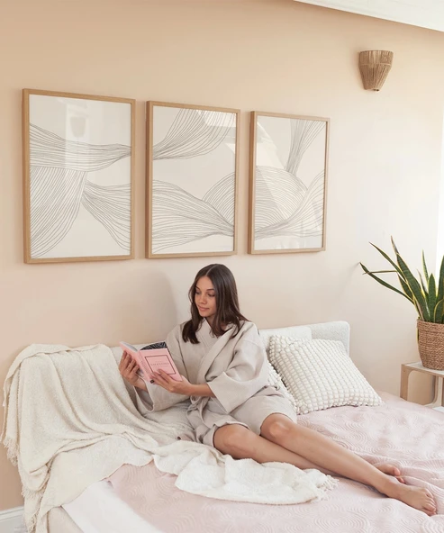 Çerçevesiz Poster Minimalist Organik Formlar 3'lü - Resim 3