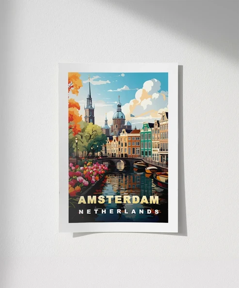 Çerçevesiz Poster Hollanda’nın Renkli Kanalları ürün görseli