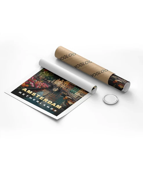 Çerçevesiz Poster Hollanda’nın Renkli Kanalları - Resim 8