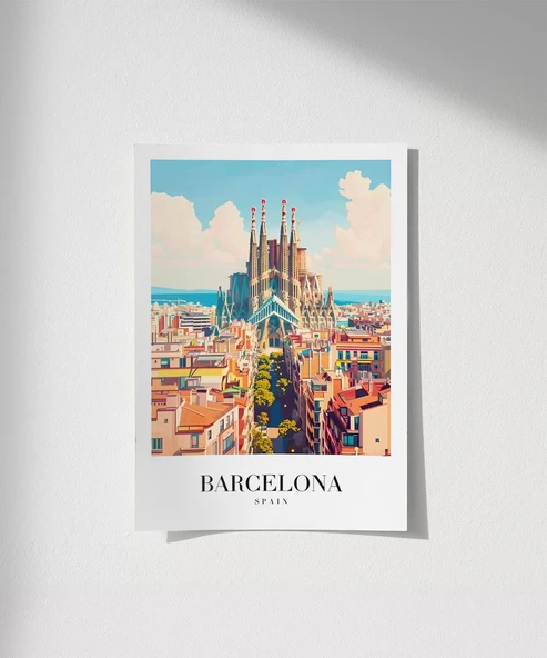 Çerçevesiz Poster Barcelona Mimari ürün görseli