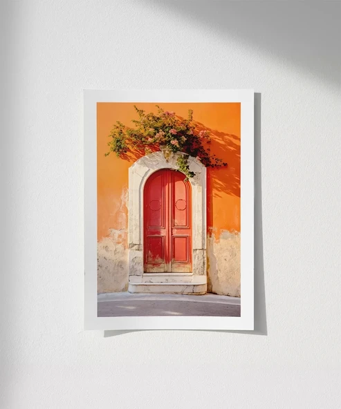 Çerçevesiz Poster Akdeniz Kırmızı Kapı ürün görseli