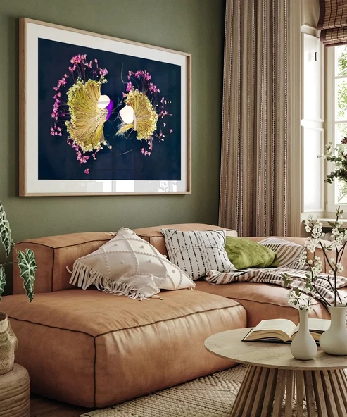 Çerçevesiz Poster Yaprak Yansımaları - Resim 5