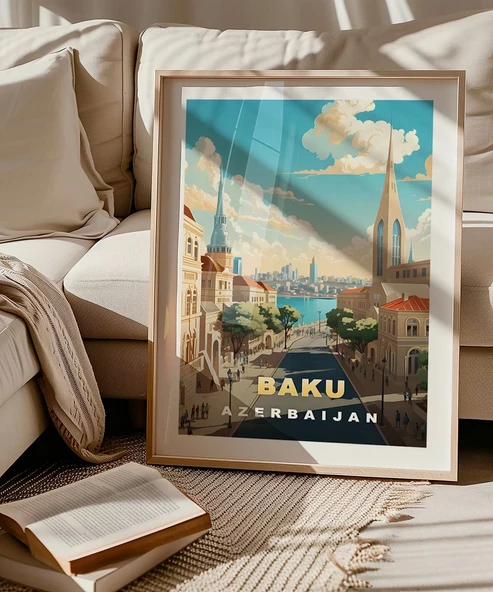 Çerçevesiz Poster Bakü’nün Modern ve Tarihi Yüzü - Resim 5