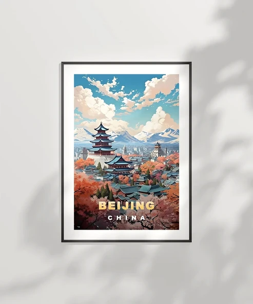 Çerçevesiz Poster Tarihi Beijing Tapınakları - Resim 6