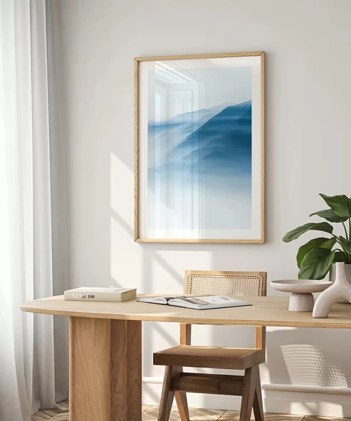 Çerçevesiz Poster Mavi Dağların Sakinliği - Resim 5