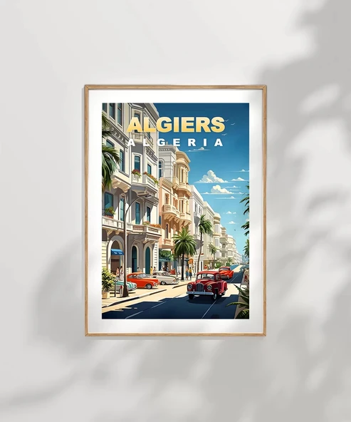 Çerçevesiz Poster Akdeniz Cezayir Sokak Manzarası - Resim 6