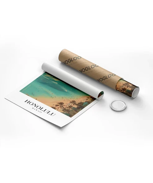 Çerçevesiz Poster Palmiye Rüzgarında Honolulu - Resim 8
