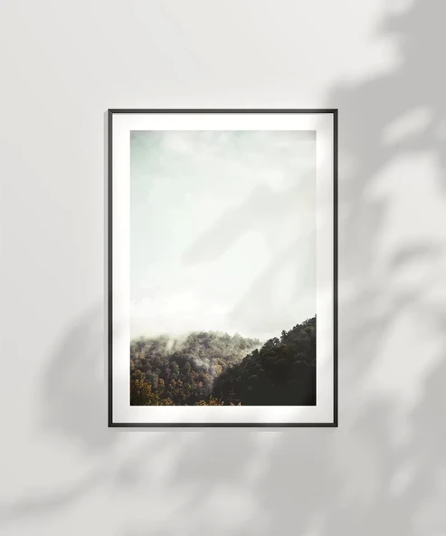 Çerçevesiz Poster Sislerin Ardındaki Orman - Resim 6