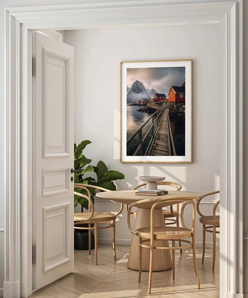 Çerçevesiz Poster Kuzey Kıyısındaki Evler - Resim 3