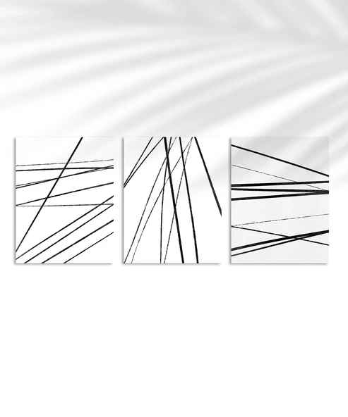 Çerçevesiz Poster Geometrik Çizgiler 3'lü ürün görseli