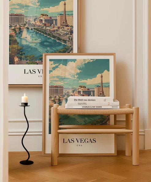 Çerçevesiz Poster Bellagio & Paris View - Resim 4