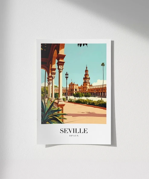Çerçevesiz Poster Tarihi Sevilla ürün görseli