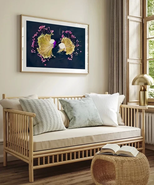 Çerçevesiz Poster Yaprak Yansımaları - Resim 3