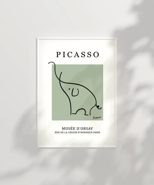 Çerçevesiz Poster Picasso Tarzı Dekoratif Fil Çerçeveli - 2