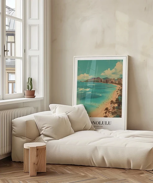 Çerçevesiz Poster Palmiye Rüzgarında Honolulu - Resim 4