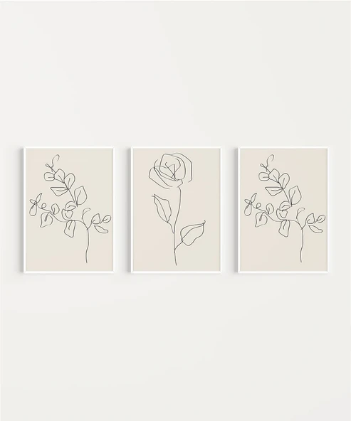 Çerçevesiz Poster Organik Minimalizm 3'lü - Resim 2