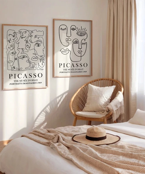 Çerçevesiz Poster Picasso İlhamlı 2'li - Resim 5