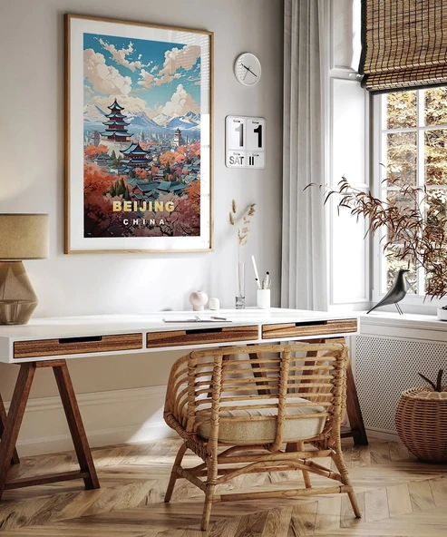 Çerçevesiz Poster Tarihi Beijing Tapınakları - Resim 5