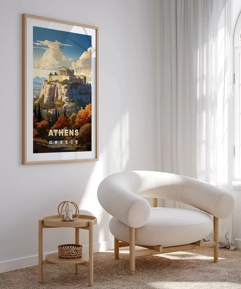 Çerçevesiz Poster Atina’nın İkonu - Resim 3