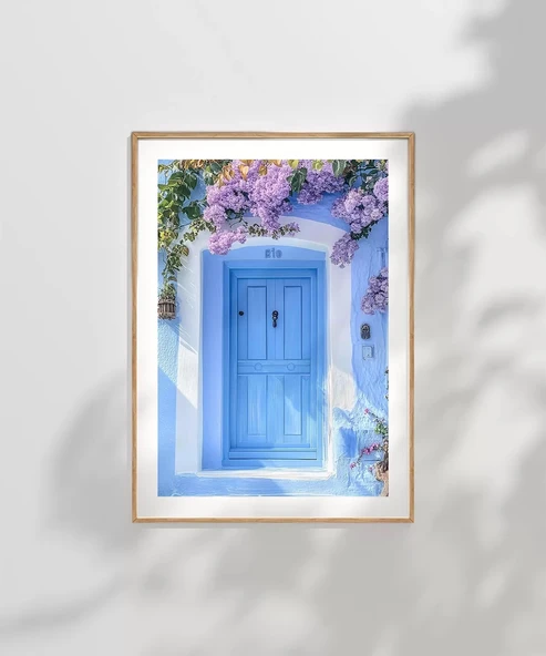 Çerçevesiz Poster Çiçeklerin Ardındaki Kapı - Resim 7
