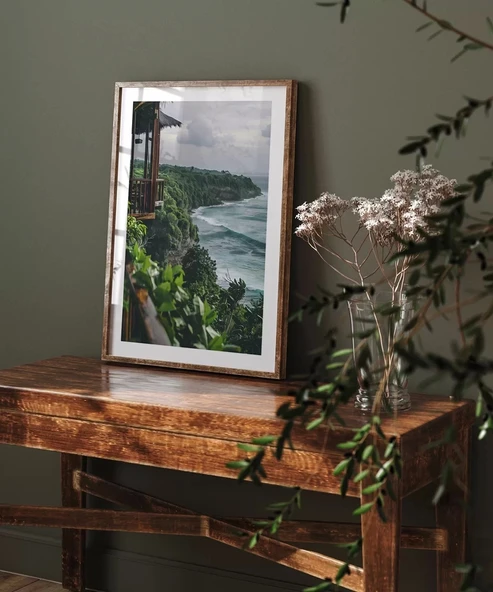 Çerçevesiz Poster Okyanusa Açılan Pencere - Resim 5