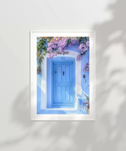 Çerçevesiz Poster Çiçeklerin Ardındaki Kapı - Resim 2
