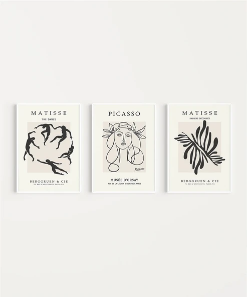 Çerçevesiz Poster Sanat Tarihinden İlham 3'lü - Resim 2