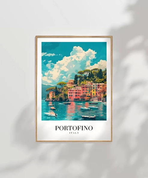 Çerçevesiz Poster Portofino'nun Renkli Kıyıları - Resim 7