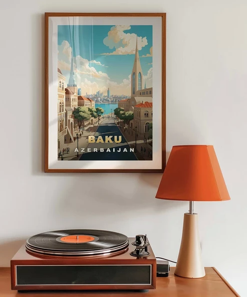 Çerçevesiz Poster Bakü’nün Modern ve Tarihi Yüzü - Resim 4
