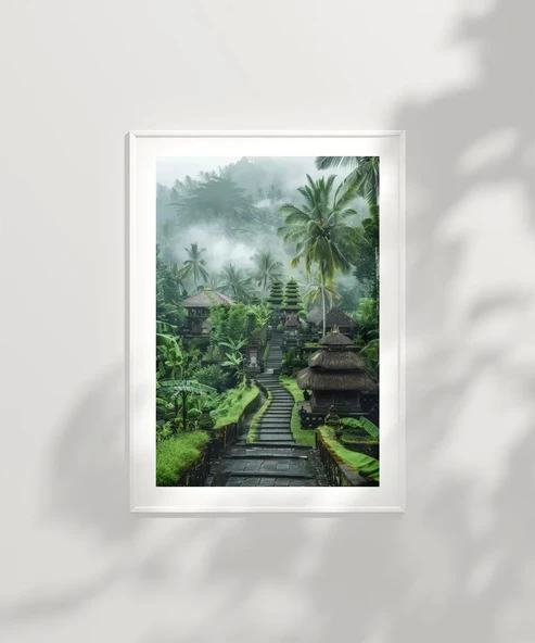 Çerçevesiz Poster Sisler İçinde Tapınak - Resim 2