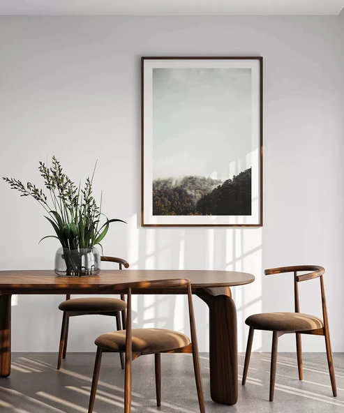 Çerçevesiz Poster Sislerin Ardındaki Orman - Resim 4