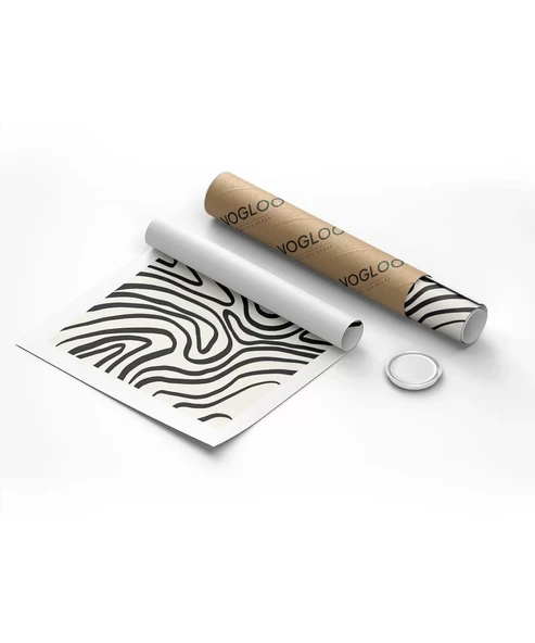 Çerçevesiz Poster Organik Hatlı Soyut - Resim 8