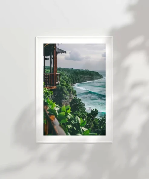 Çerçevesiz Poster Okyanusa Açılan Pencere - Resim 2