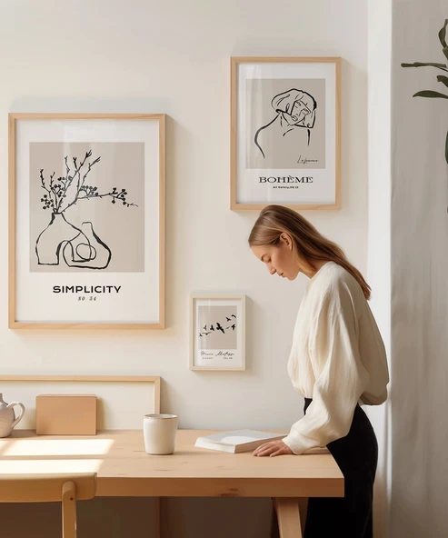 Çerçevesiz Poster Bohème ve Simplicity Dekoratif 3'lü - 4