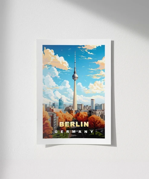 Çerçevesiz Poster Sonbaharda Berlin Gökyüzü ürün görseli