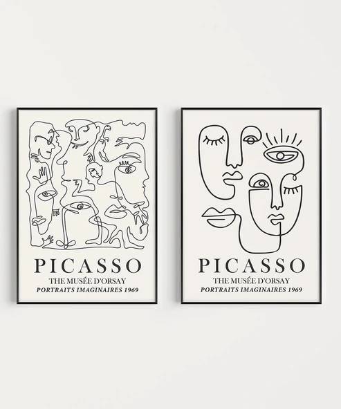 Çerçevesiz Poster Picasso İlhamlı 2'li - Resim 6