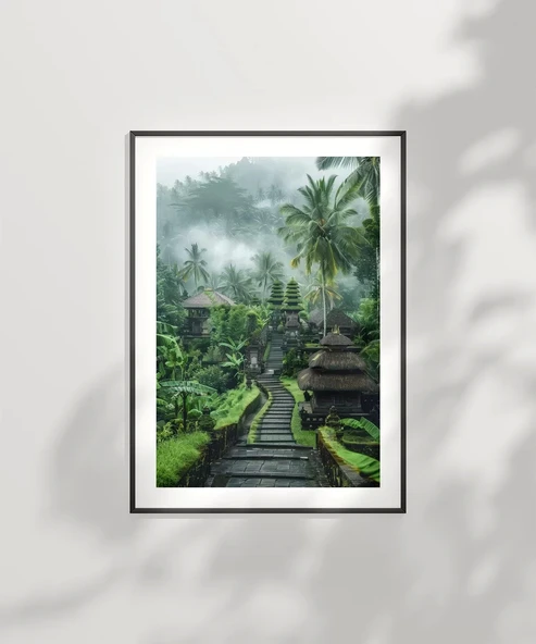 Çerçevesiz Poster Sisler İçinde Tapınak - Resim 6