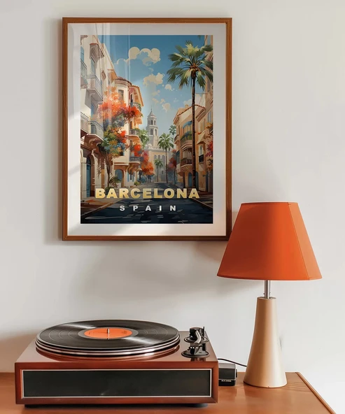 Çerçevesiz Poster Barcelona’nın Zarif Sokakları - Resim 3