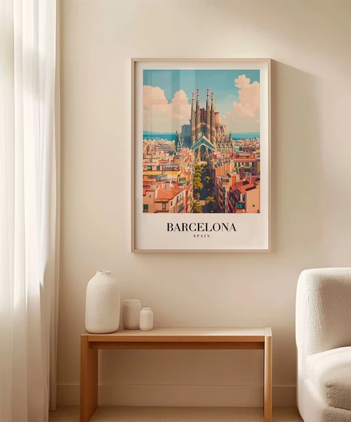 Çerçevesiz Poster Barcelona Mimari - Resim 3