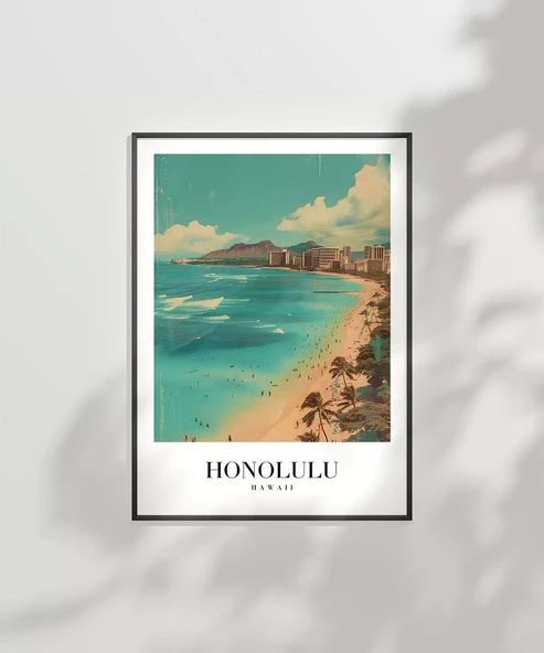 Çerçevesiz Poster Palmiye Rüzgarında Honolulu - Resim 7