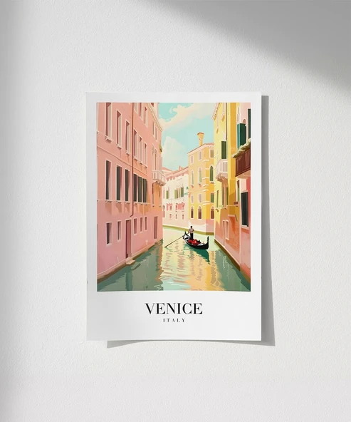 Çerçevesiz Poster Gondollar Şehri ürün görseli